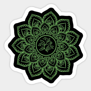 Green Plant Mandala Sticker